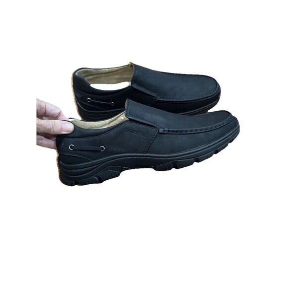 NEW Aston Marc Mens Black Comfort Dress Shoes Size 11 Slip On - Picture 1 of 8